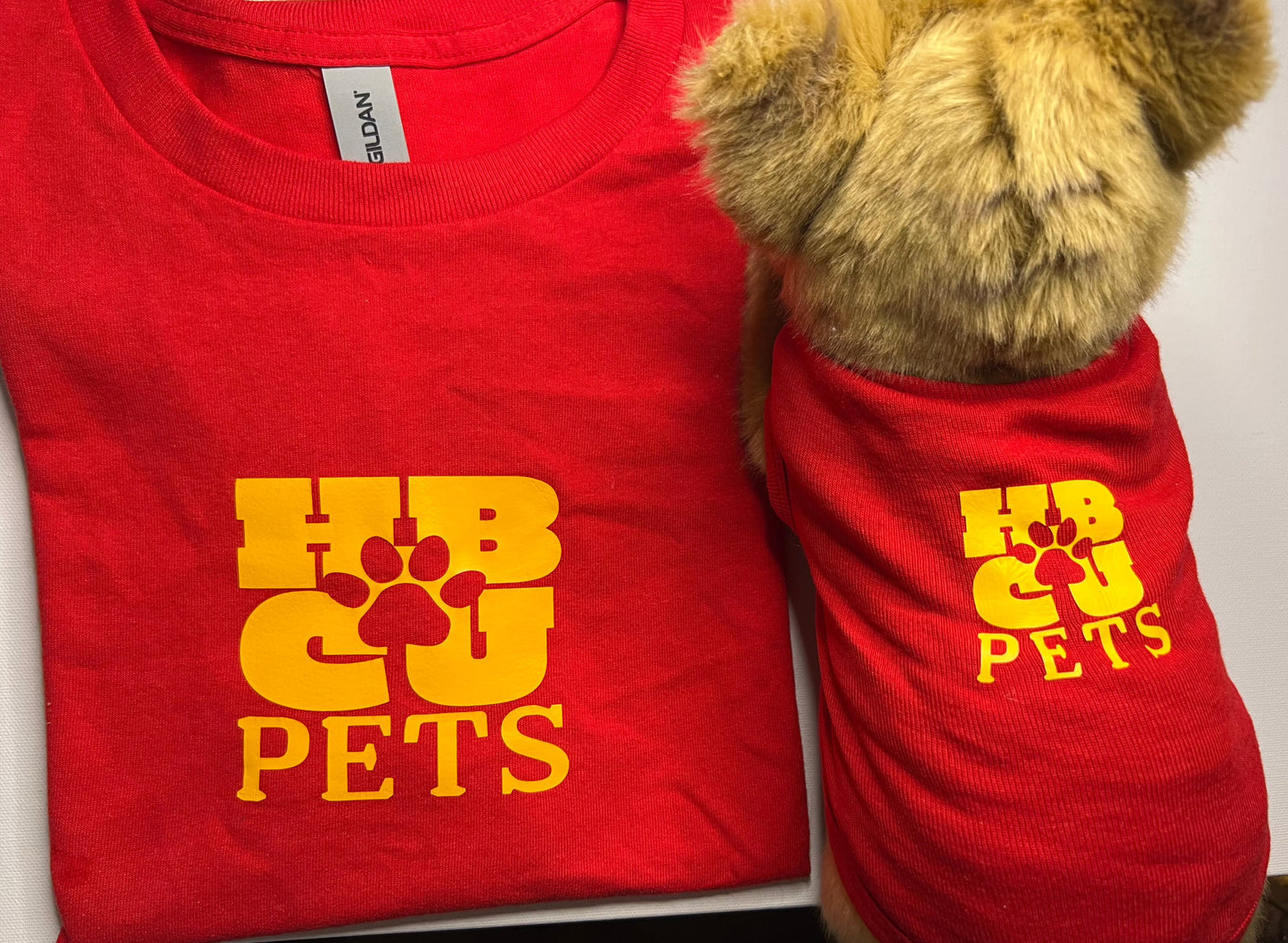 HBCU Colorway Pet & Human t-shirt- Crimson & Gold